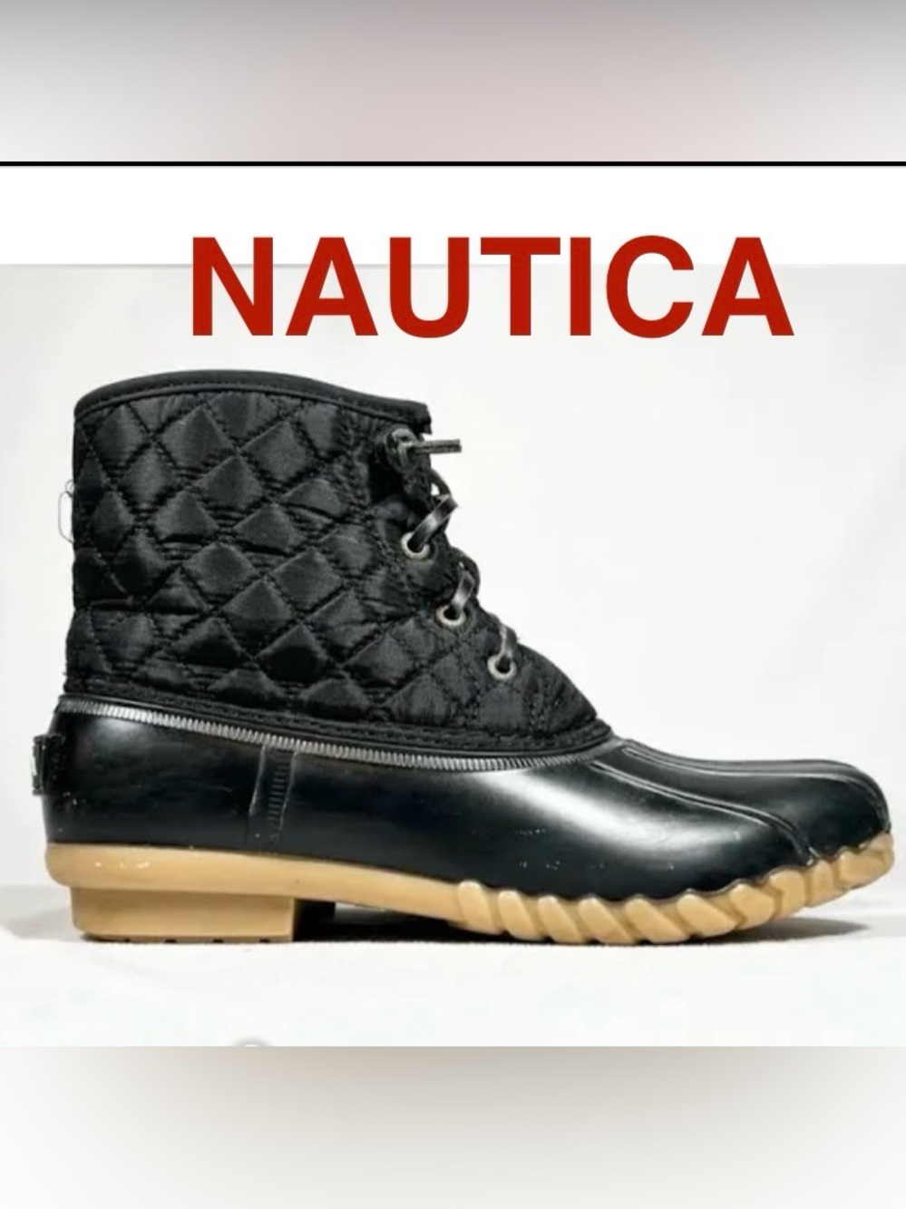 Nautica | “Dorsay” Black Quilted Duck Boots - Women’s 7